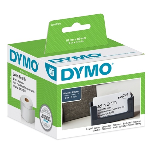 [D62461] ROTOLO 300 ETICHETTE NON ADESIVE PER BADGE 51x89MM X DYMO LW