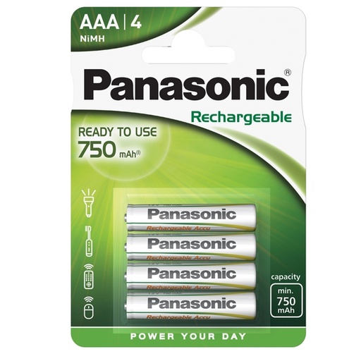 [D62478] BLISTER 4 PILE MINISTILO RICARICABILI AAA 1,2V INFINIUM PANASONIC