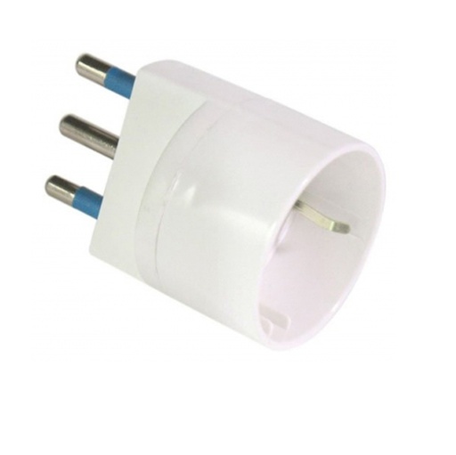 [D62607] ADATTATORE SEMPLICE CON SPINA 2P+T 16A - PRESA SCHUKO 16A