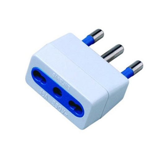 [D62608] ADATTATORE SEMPLICE CON SPINA 2P+T 16A - PRESA BIPASSO 10/16A
