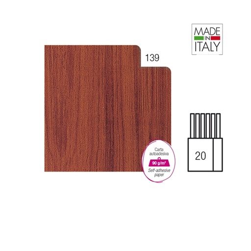 [D62625] ROTOLO CARTARIVESTO 49X300CM LEGNO SCURO 139 ADESIVO REXTACO