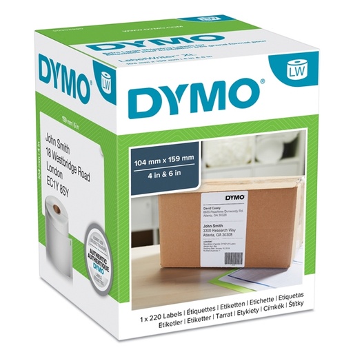 [D63293] ROTOLO ETICHETTE BIANCHE 104X159MM DYMO LW XL INDIRIZZI S0904980