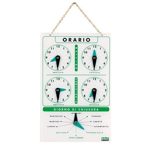 [D63695] CARTELLO ORARIO IN ACRILICO ART.4506