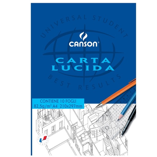 [D63702] BLOCCO CARTA LUCIDA MANUALE 210x297mm 10FG 80GR CANSON