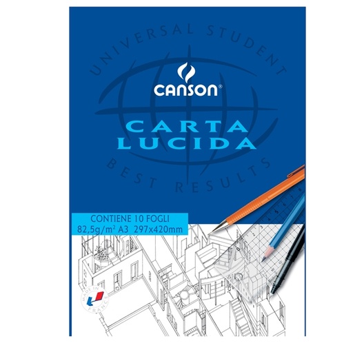 [D63704] BLOCCO CARTA LUCIDA MANUALE 297x420mm 10FG 80GR CANSON