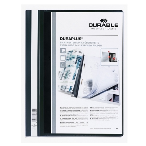 [D64402] CARTELLINA A4 AD AGHI PERSONALIZZABILE NERO DURAPLUS 2579