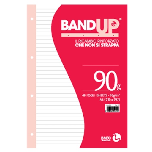 [D64419] RICAMBI FORATI RINFORZATI BANDUP A4 90gr 40fg 1rigo BM