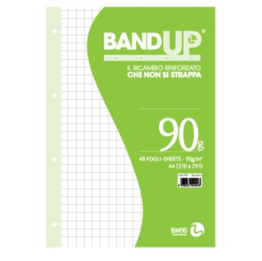 [D64425] RICAMBI FORATI RINFORZATI BANDUP A4 90gr 40fg 10mm BM