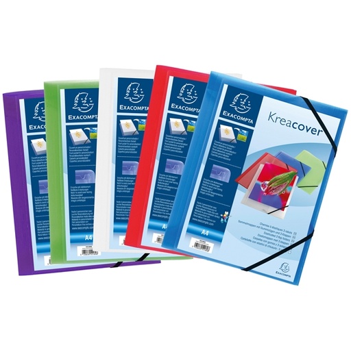 [D64490] CARTELLINA PERSONALIZ. IN PP CON ELASTICO 24x32CM COLORI ASS. KREACOVER