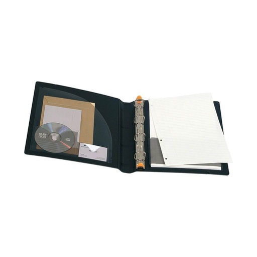 [D64492] RACCOGLITORE MANAGER 4ANELLI D30MM A4 MAXI IN PPL NERO EXACTIVE
