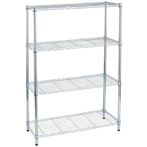 [D64736] LIBRERIA 4 RIPIANI IN ACCIAIO CROMATO 36x90cm - H137cm ARCHIMEDE LIGHT