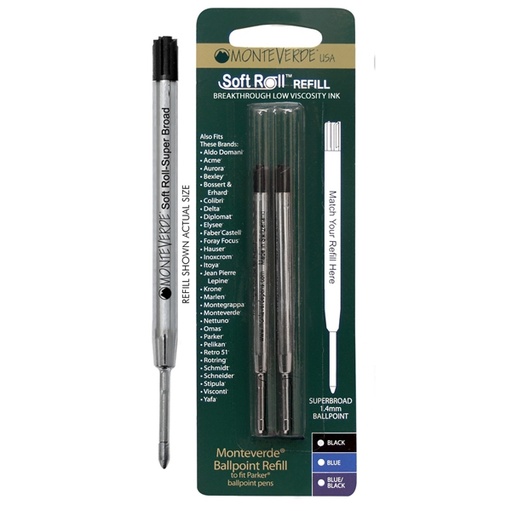 [D64768] Blister 2 refill per SFERA Parker (R) BLU PUNTA LARGE