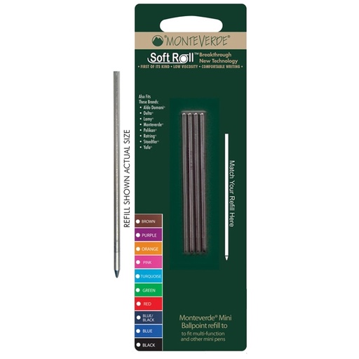 [D64771] Blister 4 MiniRefill punta media nero MONTEVERDE