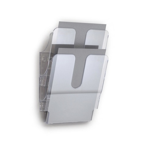 [D65237] DISPLAY DA MURO CON 2 TASCHE A4 TRASPARENTE FLEXIPLUS DURABLE
