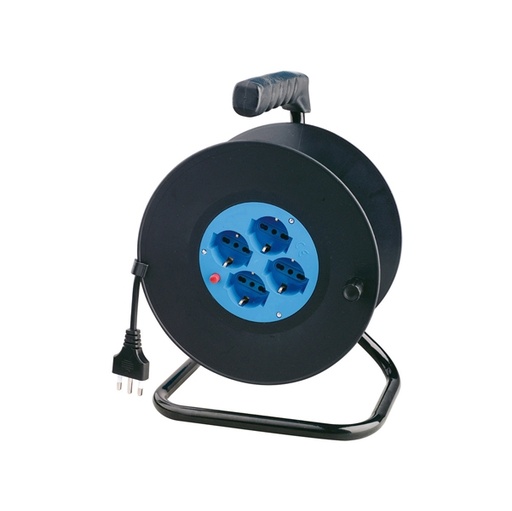 [D65284] AVVOLGICAVO 25MT 4 PRESE Schuko