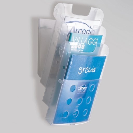 [D65542] SET 3 VASCHETTE PORTARIVISTE A4 DA PARETE STK3