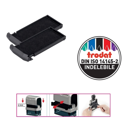 [D65624] BLISTER DA 2 TAMPONI 6/9413 NERO TRODAT