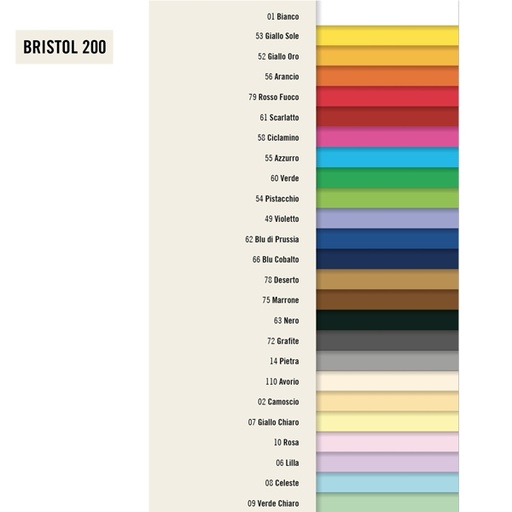 [D65764] Conf.10 cartoncino Bristol Color 200gr 100x70cm celeste 08 Favini