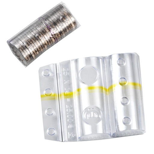 [D66444] SACCHETTO DA 100 BLISTER PORTAMONETE 1 EURO FASCIA GIALLA