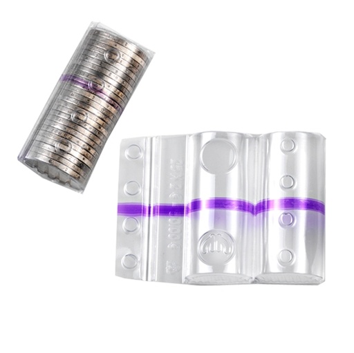 [D66445] SACCHETTO DA 100 BLISTER PORTAMONETE 2 EURO FASCIA VIOLA
