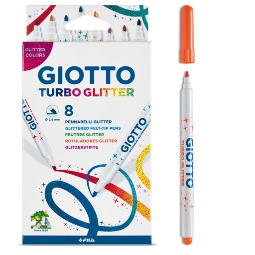 [D66715] ASTUCCIO 8 PENNARELLI FILA TURBO GLITTER GIOTTO