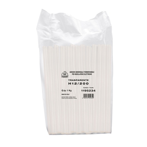 [D66926] COLLA TERMOFUSIBILE 20cm diam.12mm 1Kg TRASPARENTE H 12/200