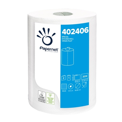 [D67432] ROTOLO ASCIUGATUTTO DA CUCINA 2 VELI 309 STRAPPI GOFFRATO