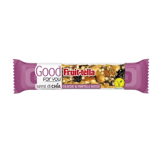 [D93922] Barretta di frutta secca ciliegie e frutti rossi 36gr Good For You Fruitella