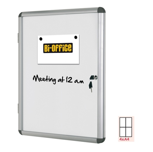 [D67804] BACHECA PER INTERNI BIANCA MAGNETICA 4XA4 VERTICALE Bi-Office