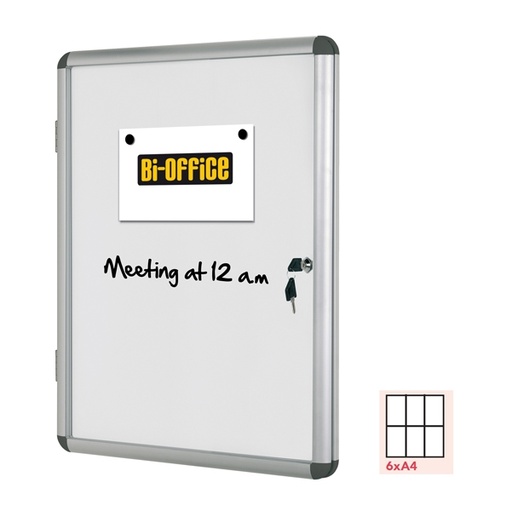 [D67805] BACHECA PER INTERNI BIANCA MAGNETICA 6XA4 ORIZZONTALE Bi-Office