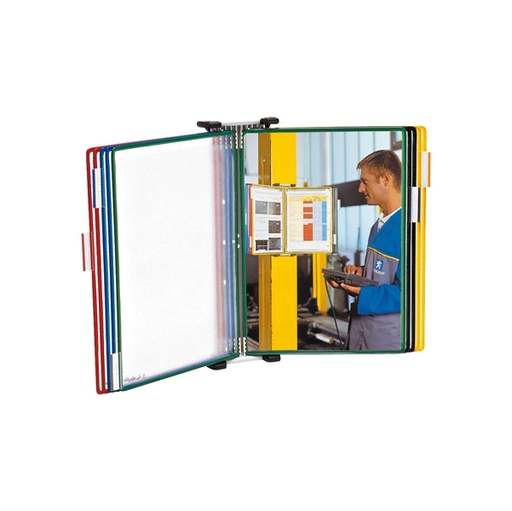[D67811] LEGGIO DA MURO CON 10 TASCHE PVC COLORI ASS. T-Technic TARIFOLD