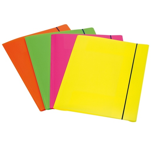 [D68090] CARTELLINA 3L CON ELASTICO COLORI FLUO SHOCKING FILE