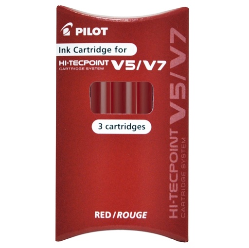 [D68103] SET 3 REFILL ROLLER HI-TECPOINT V5-V7 RICARICABILE ROSSO BEGREEN PILOT