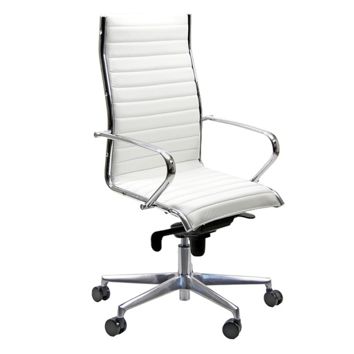 [D68252] POLTRONA DIREZIONALE Pollux PNP White in pelle BIANCA