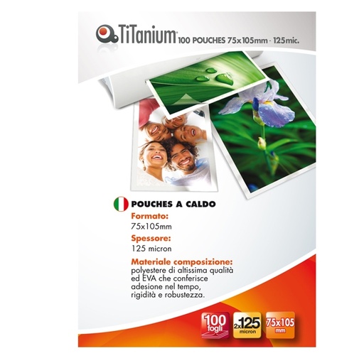 [D68560] 100 POUCHES 75x105mm 125my JUMBO CARD TiTanium