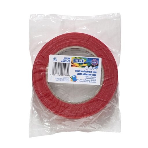 [D68565] NASTRO ADESIVO TELATO TPA 200 19MMX25MT ROSSO