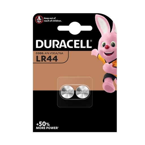 [D68688] BLISTER 2 PILE ALCALINE DURACELL 1,5V 150mAh (LR44)