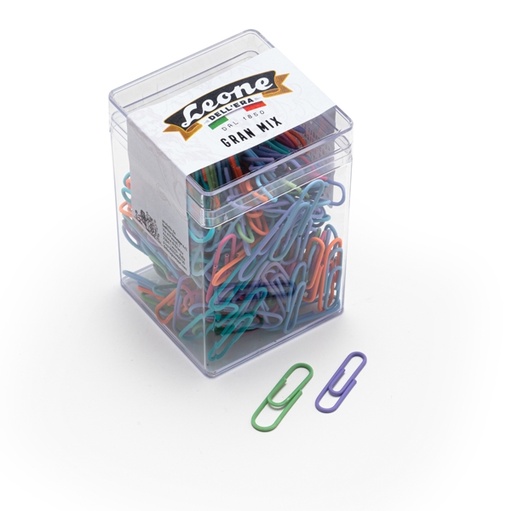 [D68849] GRAN MIX FERMAGLI COLORATI PCV 125gr ASSORTITI LEONE