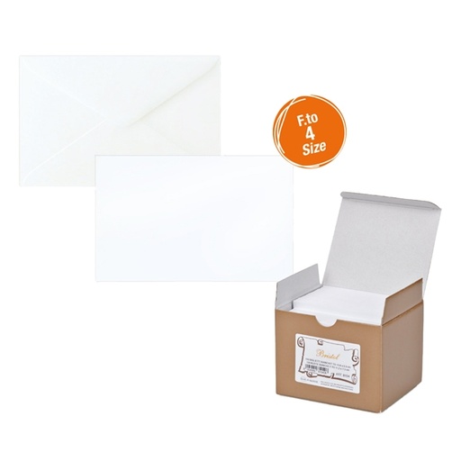 [D68901] SCATOLA 100biglietti+100buste f.to 4 75x112mm BRISTOL SADOCH