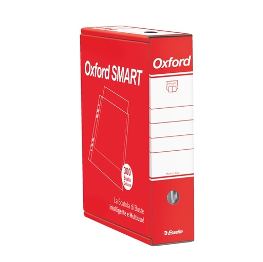 [D68952] SCATOLA 6x50 BUSTE FORATE 22X30 LUCIDA DE LUXE OXFORD SMART ESSELTE