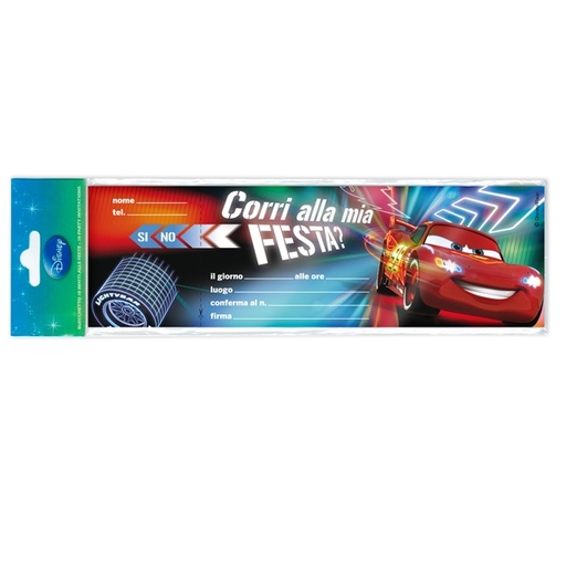[D69530] BLOCCHETTO 10 INVITI ALLA FESTA CARS 2 DISNEY Rex Sadoch