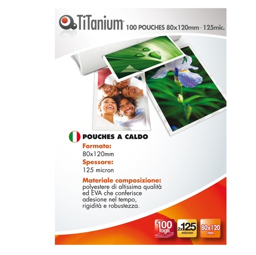 [D69621] 100 POUCHES 80x120mm 125my SWISS CARD TiTanium