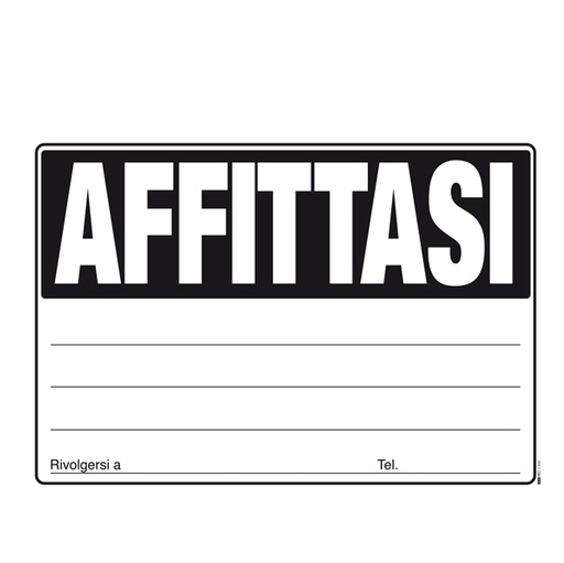 [D69996] CARTELLO AFFITTASI 24x33cm colori ass giallo-verde-arancio-fuxia E9203 EDIPRO