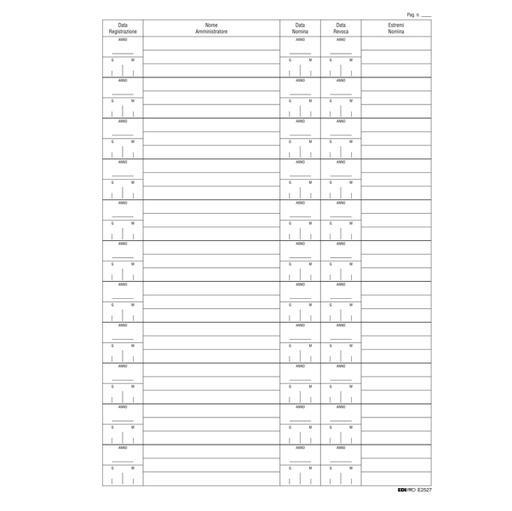 [D70038] REGISTRO NOMINA/REVOCA AMMINISTRATORE 297X210mm 16PAG E2527