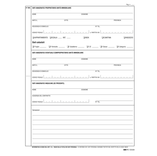 [D70039] REGISTRO ANAGRAFICA CONDOMINIALE 297X210mm 48PAG E2528