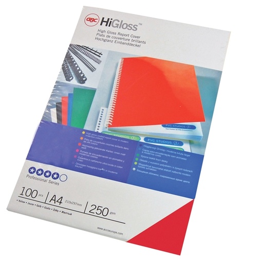 [D70150] 100 COPERTINE HIGLOSS 250GR A4 ROSSO CARTONCINO MONOLUCIDO