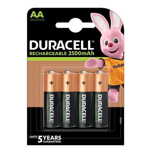 [D70166] Blister 4 pile ricaricabili B4 - Stilo 2400mAh Duracell Duralock precaricata