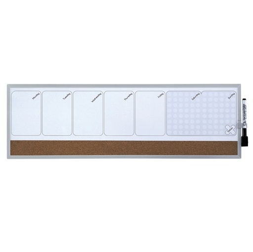 [D70304] ORGANIZER MAGNETICO SETTIMANALE 58,5x19cm ORIZZONTALE QUARTET