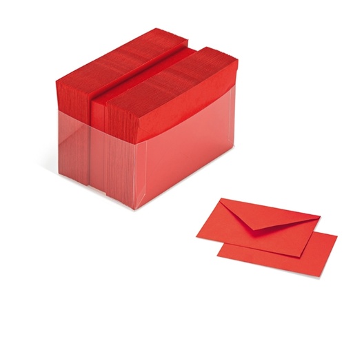 [D70567] SCATOLA 100 CARTONCINI 200gr + 100 BUSTE 90gr ROSSO FORMATO 4 FAVINI