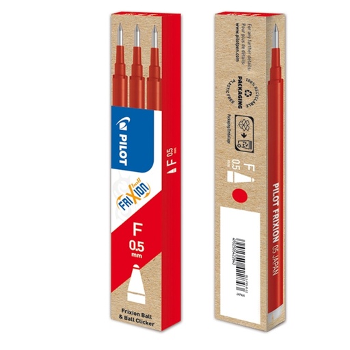 [D70877] SET 3 REFILL SFERA FRIXIONball CLICKER 0.5mm ROSSO PILOT